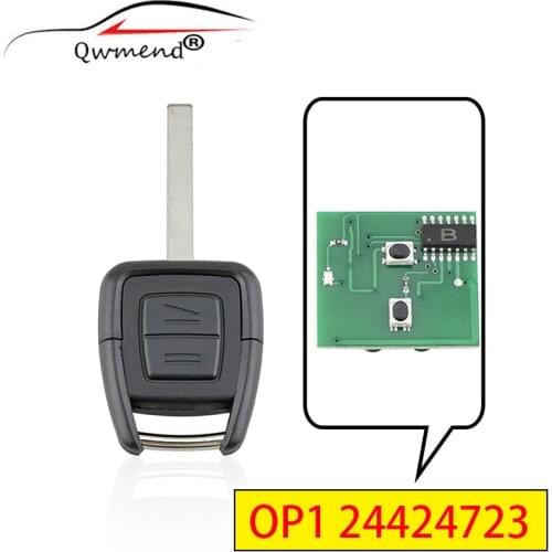 QWMEND 2BUT Car Remote Key for Opel Vauxhall Vectra Zafira OP1 24424723 Smart Car Key ID40 Chip 433Mhz for Vauxhall Key