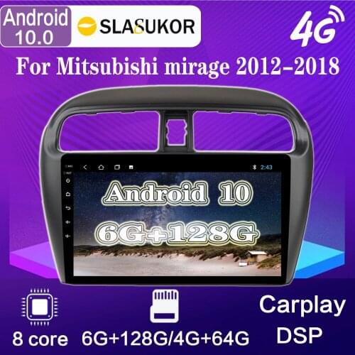 9" Android 10 Car Radio GPS DVD Carplay Player For Mitsubishi Mirage Attrage 2012-2018 Car Radio Multimedia Navigation Head Unit