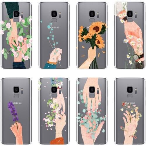 Back Cover For Samsung Galaxy S5 S6 S7 Edge S8 S9 Plus Art Flower Silicone Soft Phone Case For Samsung Galaxy Note 4 5 8 9 Case