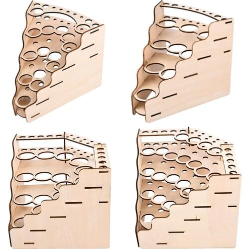 DIY Wood Paint Bottle Rack Modular Organizer Stand Holder Multi Holes 4 Types