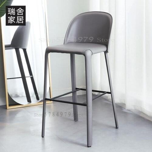 Designer Light Luxury Modern Simple Bar Chair Household Stool Back Chair Bar Stool High Stool Dining Bar Chair