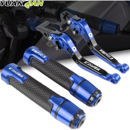 For Yamaha YZFR3 YZF R3 2015 2016 2017 2018 2019 2020 CNC Motorcycle Adjustable Folding Brake Clutch Levers Handlebar Hand Grips