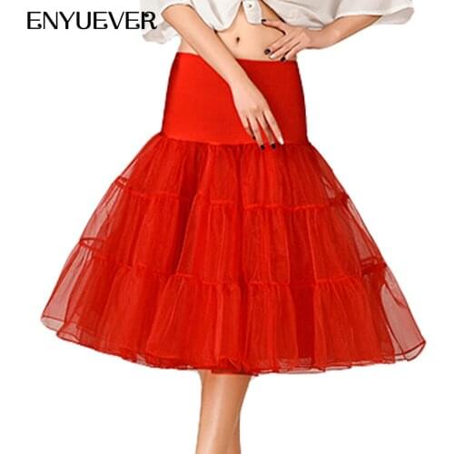 Enyuever Vintage Petticoat Vestido Underskirt 1950s 60s Crinoline Short Retro Swing Robe Rockabilly Accessories Silps Tutu Skirt