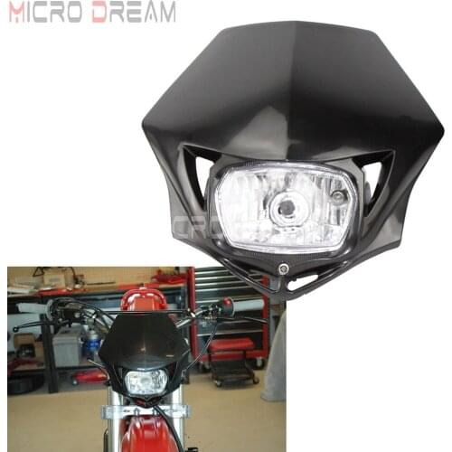 Black 12v Dirt Pit Bike Motocross Headlight 35w Enduro MX Universal Headlamp For Kawasaki Yamaha Honda Suzuki DRZ RMX WR KLR KLX