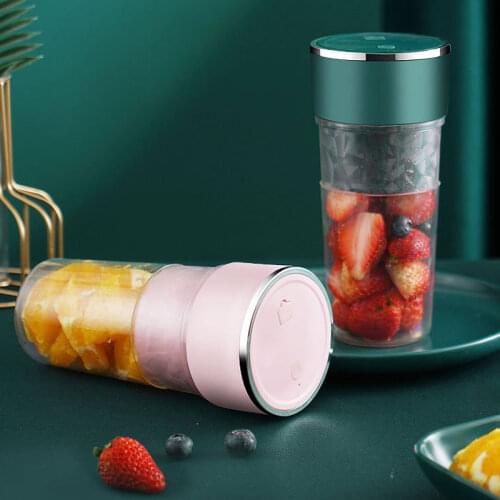JIQI Mini Portable Electric Fruit Juicer USB Charging Blender Juicer Cup 350ml Food Processor Multi-function Cooking Machine