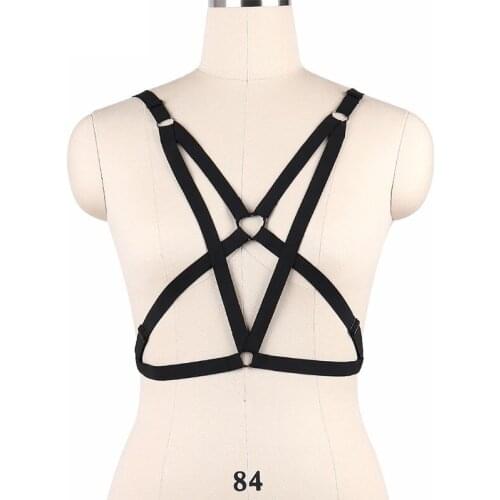 JLX.HARNESS Sexy Top Harness Women Body Cage Bra Fetish Wear Bondage Lingerie Black Cage Bikini Exotic Dancewear 90s O0072