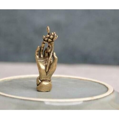 China brass Bergamot lotus small statue Pendants