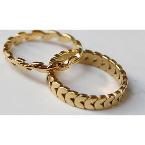 New Delicate Stainless Steel Gold Rings For Women 18 K Minimalist Leaf Arrow Stackable Rings Jewelry Anillos Mujer Party Gift