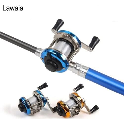 Lawaia Fishing Reel Metal Ice Fishing Reel Micro Lead Mini Drum Wheel Sea Bream Sea Rod Reel Fishing Gear Casting Reel Seat Tool