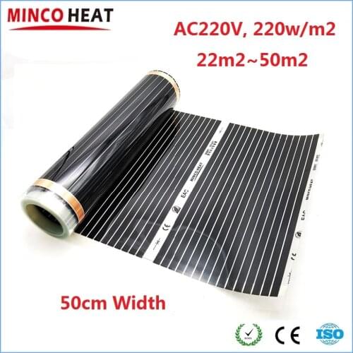 MINCO HEAT 22~50m2 Infrared Underfloor Heating Film 220w/m2 Warm Mat Made in Korea