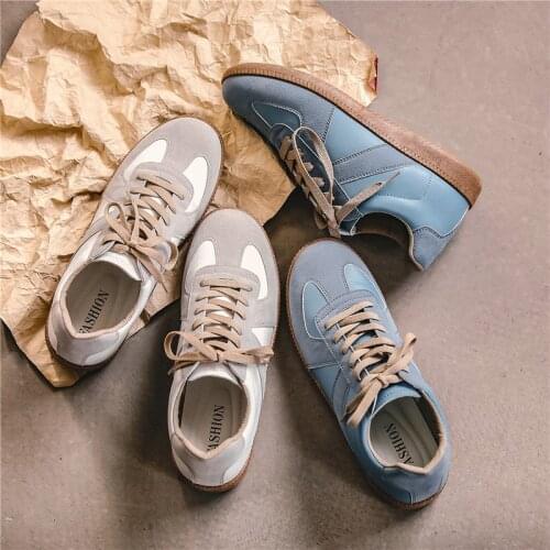 New Arrival Men Sports Shoes Court Classic Sneakers Breathable Hombre German Trainer Retro Blue Beige Zapatillas