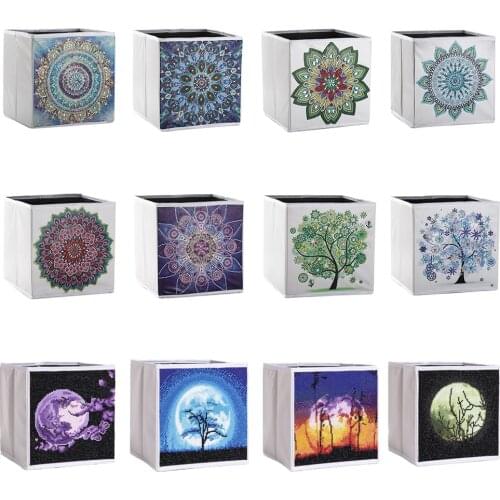 5D DIY art diamond painting flower and moon pattern storage box diamond mosaic full embroidery cross stitch home decoration gift
