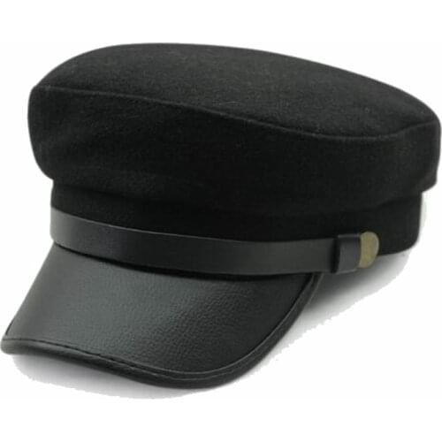 New Fashion Sailor Ship Boat Captain Military Hats Peaked Cap Black Baseball Caps Flat Hat for Women Berets Men Hat