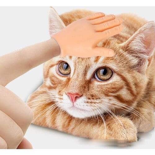 Finger Puppet Funny Pet Kitten Mini Finger Hands Tiny Hands Left & Right Rubber Finger Feet Mini Puppets