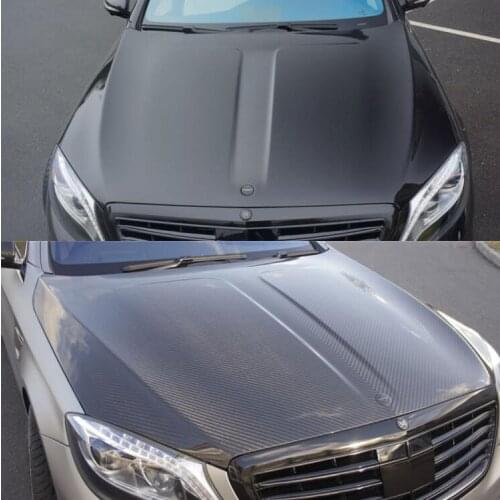 High quality Carbon Fiber Clear Glass Front Bumper Engine Hood Vent Cover Fits For Mercedes-Benz S-class W222 2014 -2017