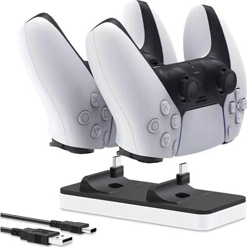 Pohiks Dual Charger Dock Game Consoles Controller Stand Fast Charging Stand Station For PS5 PlayStation 5 Controller Charger