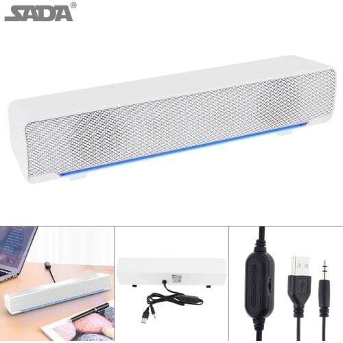 SADA V-196 Strip Speaker Wireless Desktop Multi-media Sound Bar with Dual Speaker DSP and Mixing Sound for Household / Office