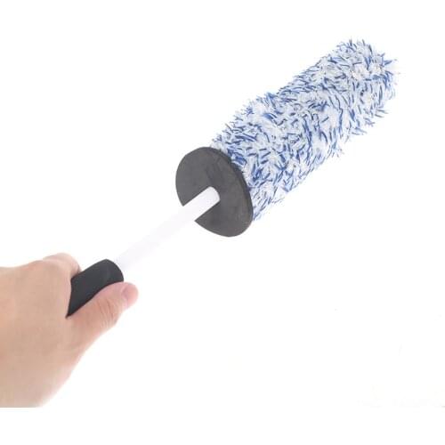 Car Wheel Cleaning Tire Brush Microfiber Car Long Reach Wheel Rim Detailing Brush Non Scratch Motorbike Rim Care Washing Tool