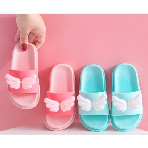 2021 Summer Kids Slippers Cute Wings Children Home Shoes Indoor Antislip Boys Girls Slippers Toddler Flip Flops Kids Beach Shoes