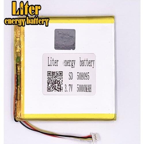 Plug 1.0-4P 508095 5000mah 3.7V polymer rechargeable battery lithium polymer battery for tablet pc