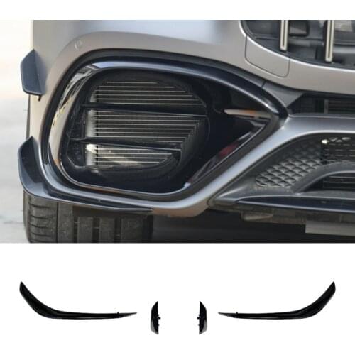 Front Bumper Spoiler for Mercedes Benz CLA45 AMG C118 2020 2021 Glossy Black Bumper Spoilers Fog Lights Decorative Cover