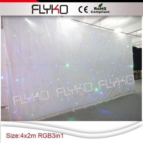 Free shipping 2M *4M led cloth starry night sky projector curtain