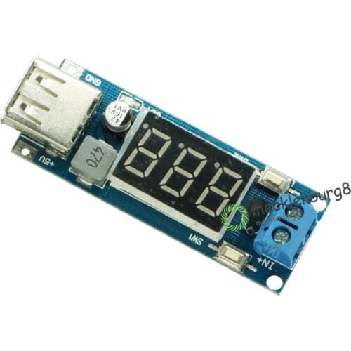 DC 4.5-40V To 5V 2A USB Charger LED Step-down Buck Converter Voltmeter Module Low Power for Arduino