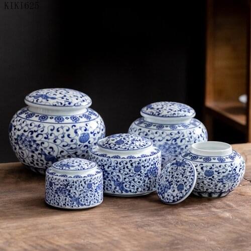 European-style Ceramic Tea Caddy Candy Nut Storage Jar Household Kitchen Storage Jar Crafts Coffee Table Desktop Home Decoration