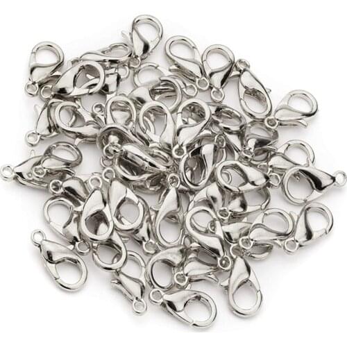 Jewelry Findings Accessories 100pcs/lot 10/12/14mm Gold Metal Lobster Clasps Hooks DIY Necklace Buckle Bracelet End Connectors