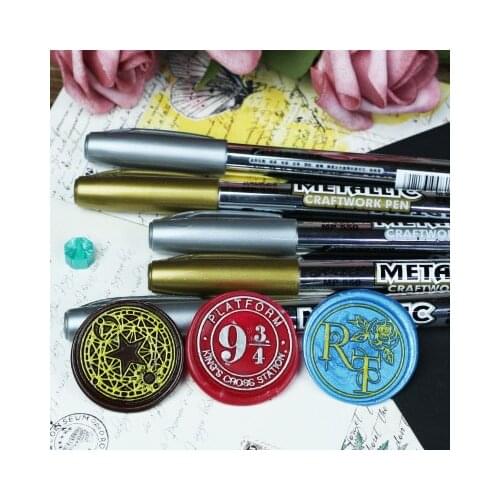 12 Colors Coloring Mark Pen for Wax Seal Stamps Signature Sealing Stamp Decoration Hand-painted Highlight Painting Line Pens
