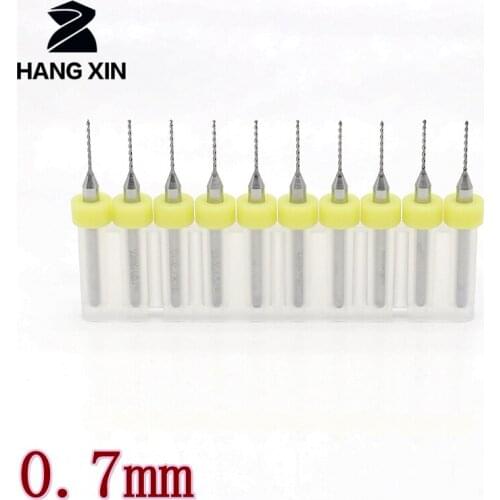 0.7mm 0.75mm 10pcs / set Tungsten Carbide Dremel PCB Drill Walkthrough Wood Hole Router metal drilling cutter