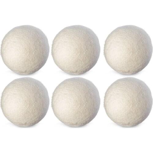 6PCS/SET Natural Reusable Laundry Clean Ball Practical Home Wool Dryer Balls Laundry Softener Alternative Accessories
