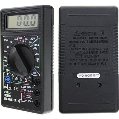 High quality NEW Professional DT832 Digital Multimeter LCD DC AC Voltmeter Ammeter Ohm Tester