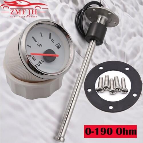 52MM Fuel Level Gauge with Fuel Level Sensor 100 125 150 200 250 400 600MM 0-190ohm Oil Liquid Tank Fuel Level Indicator Unit