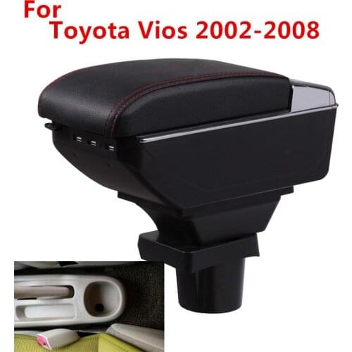 Dual Layer Center Console Storage Box For Toyota Yaris L Sedan Vios 2002 - 2008 Faux Cup Holder Armrest Arm Rest 2015 2016 2017