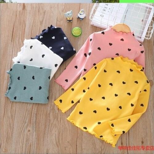 Girls short-sleeved T-shirt 2021 children high-neck shirt childrens new spring girl top