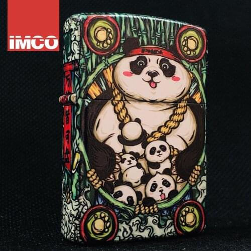 IMCO Metal Creative Refillable Kerosene Lighter Sinicism of Oil Painting Cigarette Tobacco Lighters Accessories Gadgets for Men