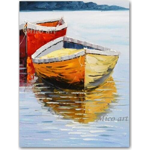 Sailing Boat Oil Painting Handmade Home Good Wall Canvas Art Modern Living Room Decor Abstract Paintings Artwork Wall Hangings