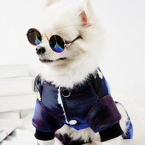 Dog Jumpsuits Pet Apparel Floral Pattern All-match Adjustable Pet Dog Warm Jumpsuits Outfit for Medium Small Dog Jumpsuits