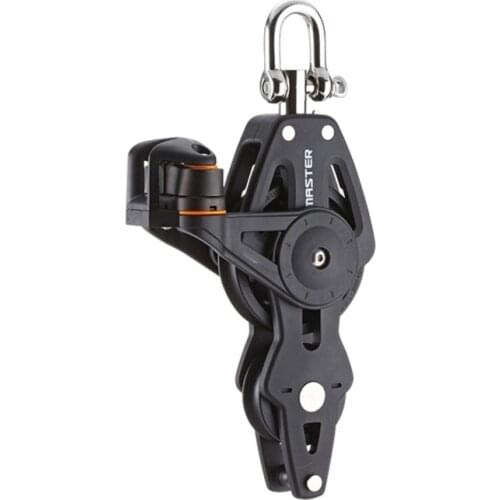 Sailboat Dinghy 60mm 2 1/3" Single Fiddle, Swivel Shackle, Becket, Angle Fairlead Cleat Block Small Boat Block Master BP-0622FE