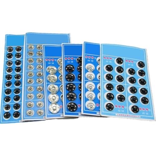 Metal Snap Buttons Black Silver Fasteners Press Button 8/10/12/14/16mm Iron Stud Plating Round Button Garment Sewing Accessorie