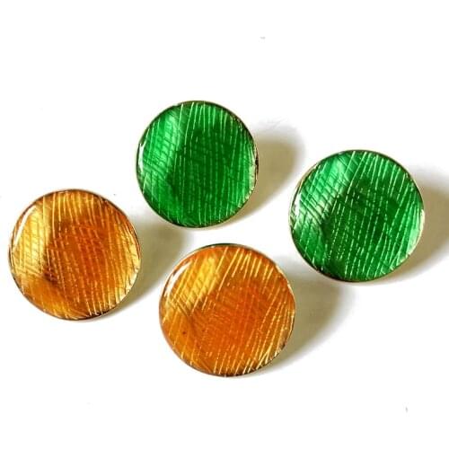 Fashion Sweet Round Enamel Textured Elegant Earrings Oil Painting Accessories For Women