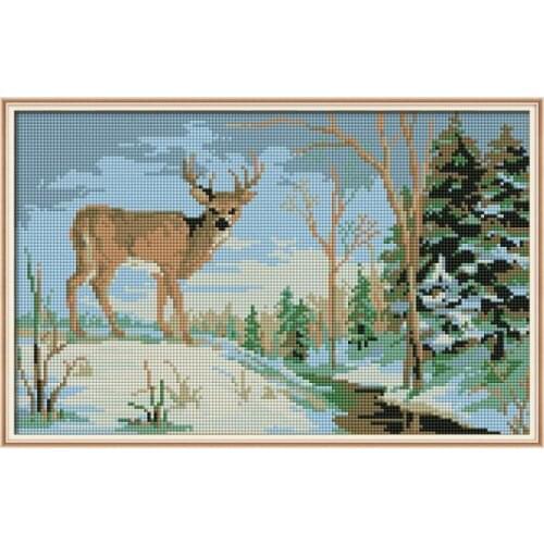 The deer in the forest cross stitch kit Square Round Drill stitching embroidery DIY handmade needlework