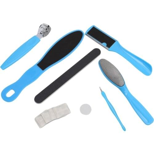8Pcs/Set Pedicure Foot Care Tool Set Foot Rasp Stainless Steel Pedicure Foot Files Dead Skin Callus Remover Scraper File New