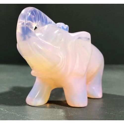 Natural Opal Hand Carved Animal Polished Crystal Healing Stone Home Decor Art Collection Statuette Crafts
