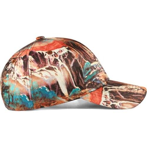 2021 New PrintingFashionTrend Neutral Temperament Simple Landscape Painting Baseball Cap For Men And Women In Autumn And Winter