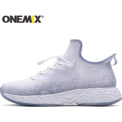 ONEMIX Men Running Shoes Sports Jogging Shoes Men for Marathon Sneakers Man Stretch Knitting Shoes Outdoor Trekking Light Shoes