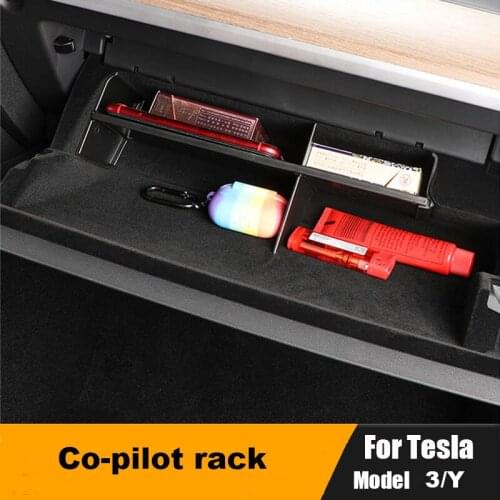 For Tesla Model 3/Y Co-pilot Armrest Box Storage Rack Car Storage Board Partition Plate Storage Box Divide