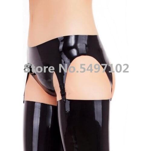 Latex Garter Belt for Stockings bdsm Bondage Latex Rubber Garter Suspender Belt with Clips NO stockings