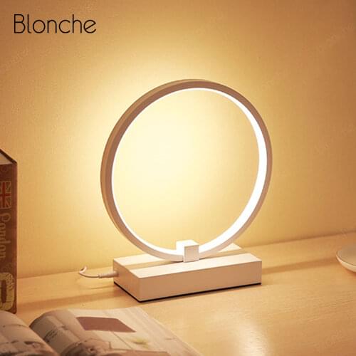Nordic Ring Led Table Lamp 220V Modern Dimmable Desk Light for Living Room Bedroom Bedside Decor Lamp Office Study Night Light